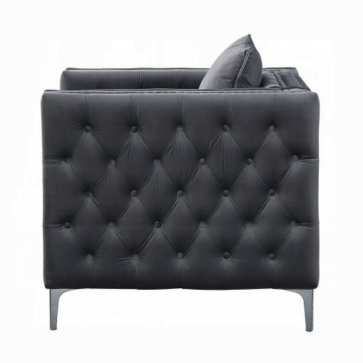 Acme Gillian II Light Gray Velvet Chair - Image 4