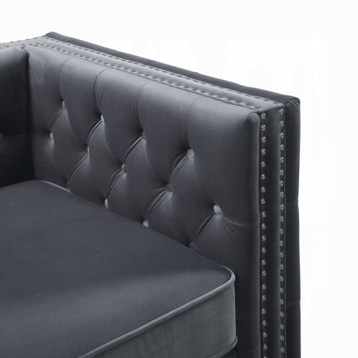 Acme Gillian II Light Gray Velvet Chair - Image 6