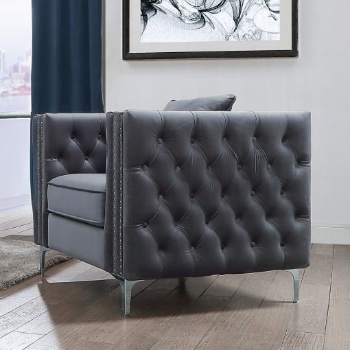 Acme Gillian II Light Gray Velvet Chair