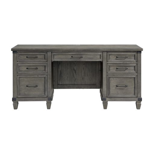 Intercon Foundry Brushed Pewter Executive Desk - Image 2