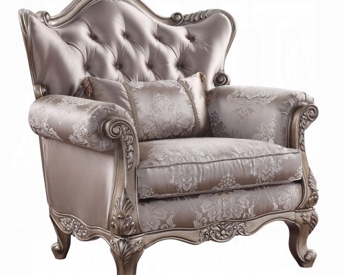 Acme Jayceon Fabric & Champagne Chair with Pillow
