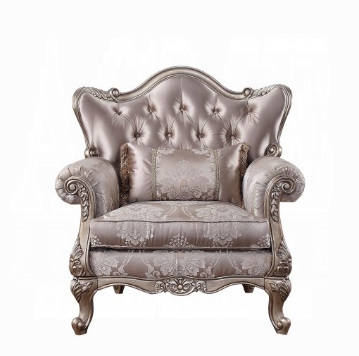 Acme Jayceon Fabric & Champagne Chair with Pillow - Image 2