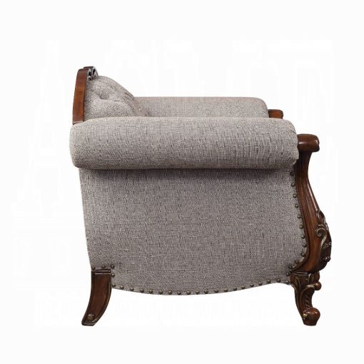 Acme Miyeon Fabric & Cherry Chair with Pillow - Image 3