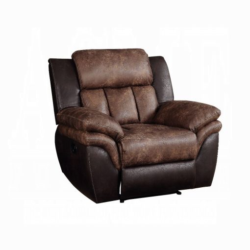 Acme Jaylen Toffee & Espresso Polished Microfiber Motion Recliner - Image 2