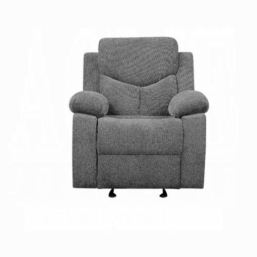 Acme Kalen Gray Chenille Motion Glider Recliner - Image 3