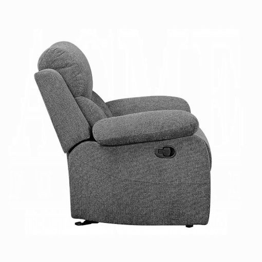 Acme Kalen Gray Chenille Motion Glider Recliner - Image 4