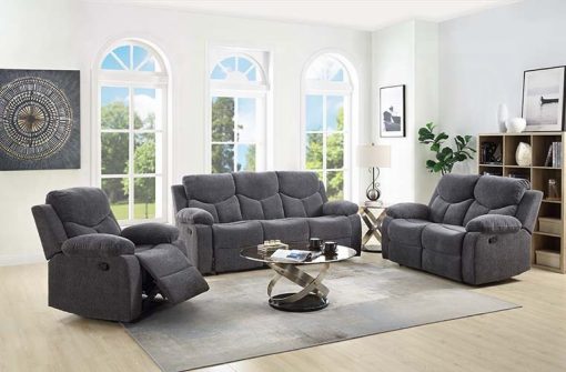 Acme Kalen Gray Chenille Motion Glider Recliner - Image 7