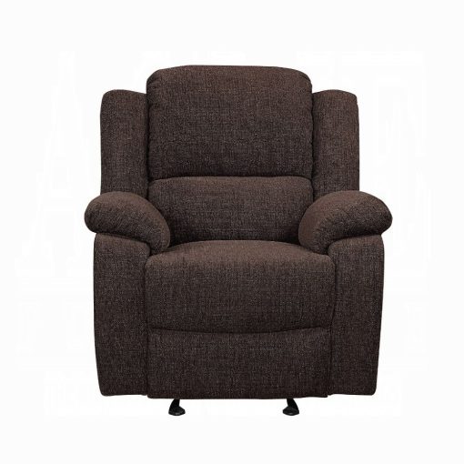 Acme Madden Brown Chenille Motion Glider Recliner - Image 3