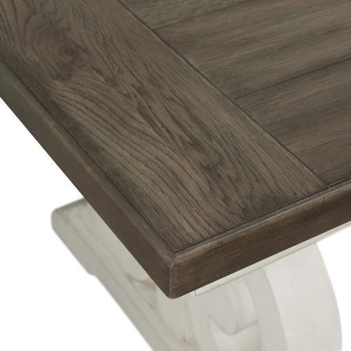 Intercon Drake Rustic White and French Oak Dining Table - Image 4