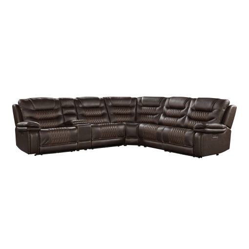 Intercon Cody Dual-Power Sectional Set | Dark Brown