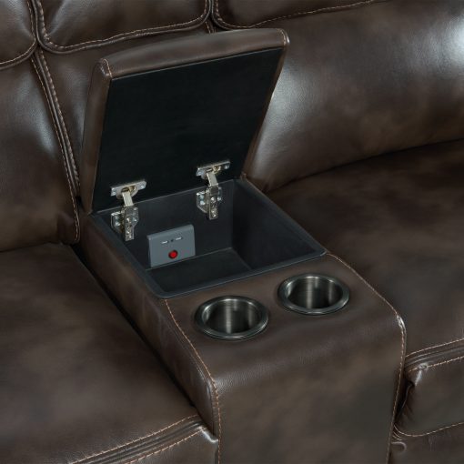 Intercon Silhouette Dual-Power Loveseat | Bolero Coffee - Image 5