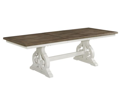 Intercon Drake Rustic White and French Oak Dining Table