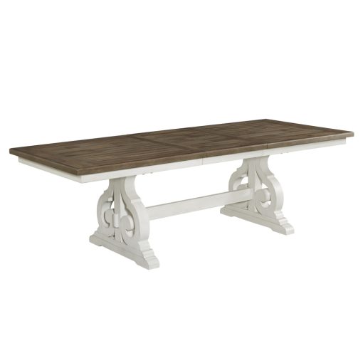 Intercon Drake Rustic White and French Oak Dining Table