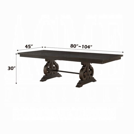 Acme Maisha Rustic Walnut Dining Table - Image 4