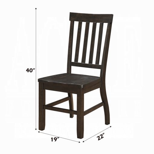 Acme Maisha Rustic Walnut Side Chair Set of 2 - Image 5