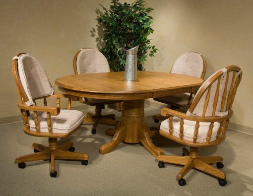 Intercon Classic Oak Chestnut Curved Top Game Chair - Image 3