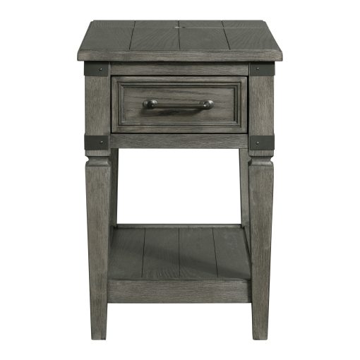 Intercon Foundry Brushed Pewter Chairside Table - Image 2