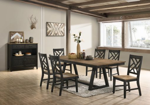 Intercon Harper Brushed Brown and Pecan Trestle Table - Image 4