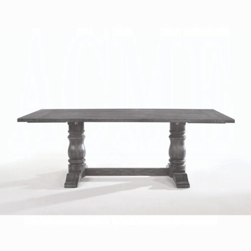 Acme Leventis Weathered Gray Rectangular Dining Table - Image 3