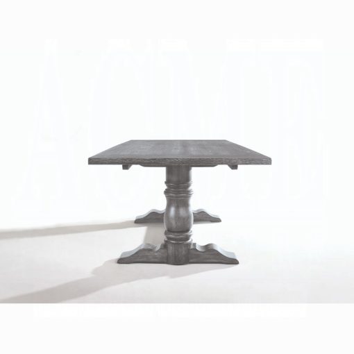 Acme Leventis Weathered Gray Rectangular Dining Table - Image 4