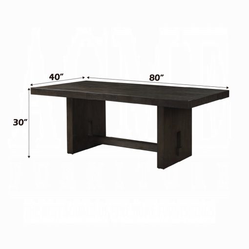 Acme Haddie Distressed Walnut Dining Table - Image 2