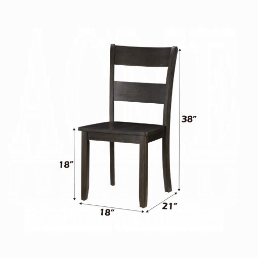 Acme Haddie Distressed Walnut Side Chair Set of 2 - Image 2