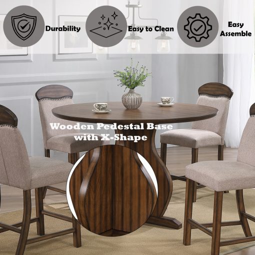 Acme Maurice Oak Counter Height Table - Image 6