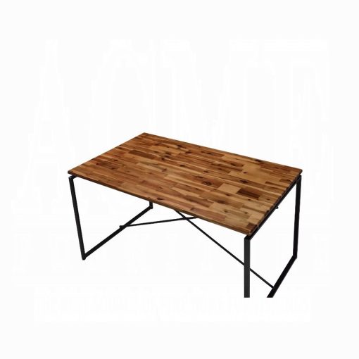 Acme Jurgen Oak & Black Dining Table - Image 4