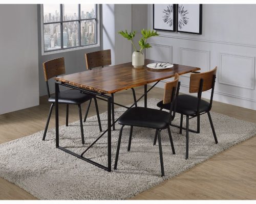 Acme Jurgen Oak & Black Dining Table