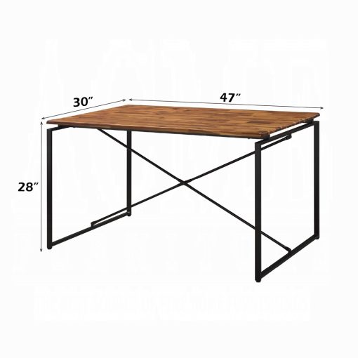 Acme Jurgen Oak & Black Dining Table - Image 5