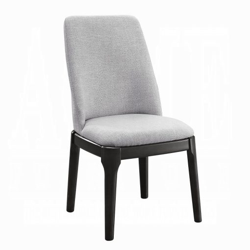 Acme Light Gray Linen & Gray Oak Madan Side Chair Set of 2 - Image 2