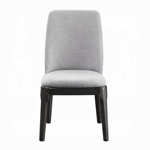Acme Light Gray Linen & Gray Oak Madan Side Chair Set of 2 - Image 3
