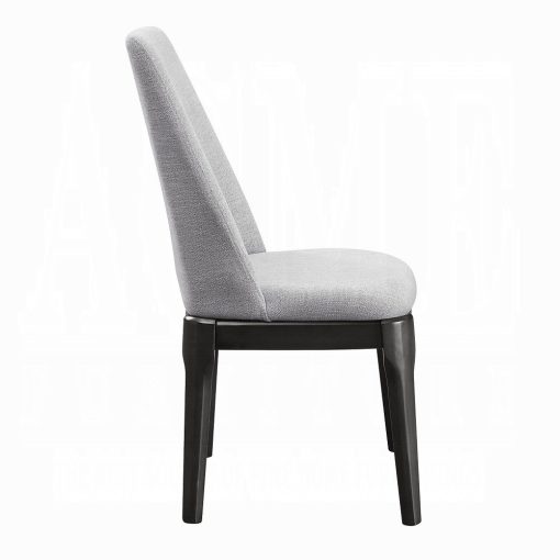 Acme Light Gray Linen & Gray Oak Madan Side Chair Set of 2 - Image 4
