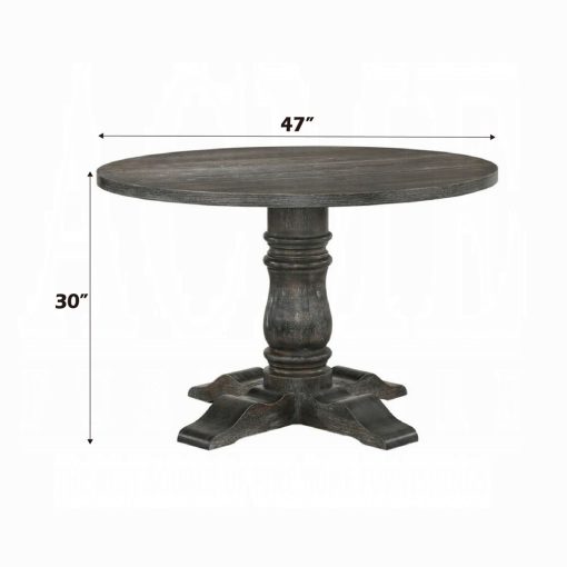 Acme Leventis Weathered Gray Round Dining Table - Image 2