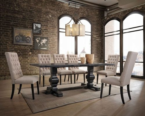 Acme Morland Vintage Black Dining Table