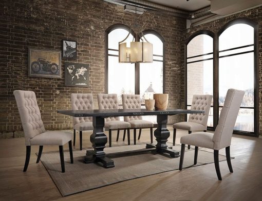 Acme Morland Vintage Black Dining Table