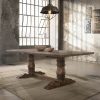 Acme Leventis Weathered Oak Rectangular Trestle Dining Table