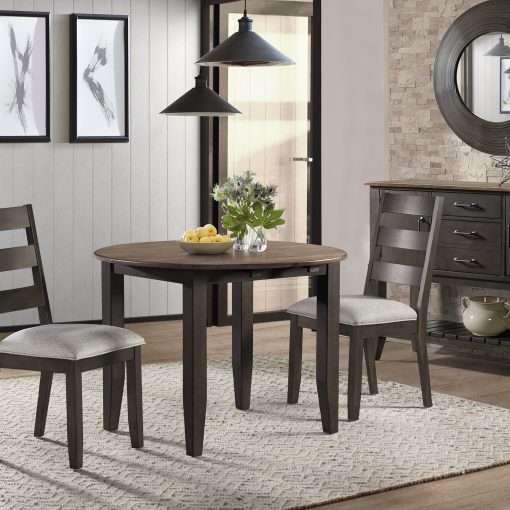 Intercon Beacon Black & Walnut Round Drop Leaf - Image 2