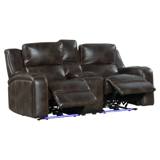 Intercon Silhouette Dual-Power Loveseat | Bolero Coffee - Image 3