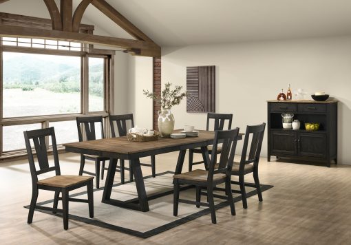 Intercon Harper Brushed Brown and Pecan Splat Chair - Image 3