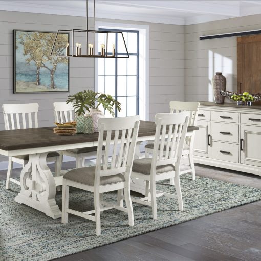 Intercon Drake Rustic White and French Oak Slat Chair - Image 3