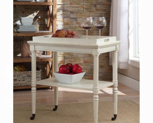 Acme Frisco Antique White Serving Cart