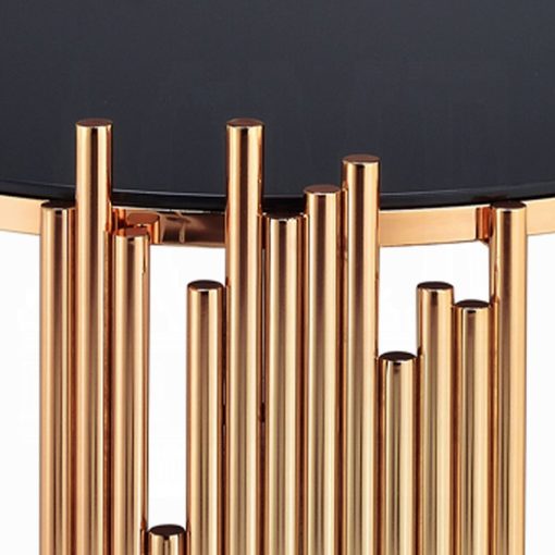 Acme Tanquin Black Glass & Gold End Table - Image 5
