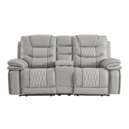 Intercon Cody Dual-Power Loveseat | Light Gray - Image 2