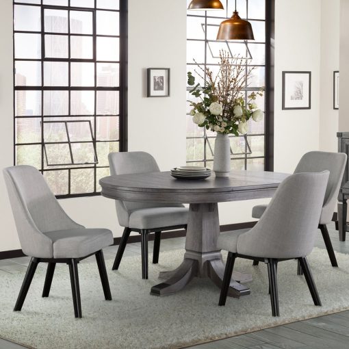 Intercon Foundry Brushed Pewter Pedestal Table - Image 4