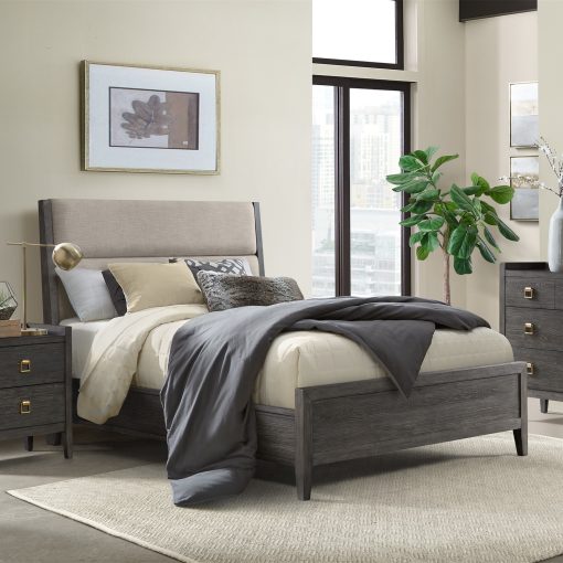 Intercon Portia Brushed Brindle Upholstered Bed