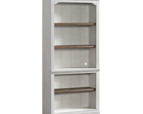 Intercon Drake Rustic White and French Oak 76" Bunching Bookcase