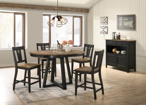 Intercon Harper Brushed Brown and Pecan Splat Stool - Image 3