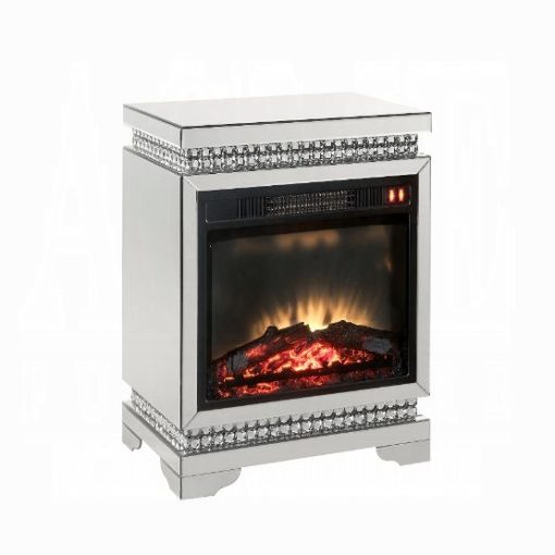 Acme Lotus Mirrored & Faux Ice Cube Crystals Fireplace - Image 3