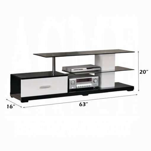 Acme Ivana White & Black TV Stand - Image 2